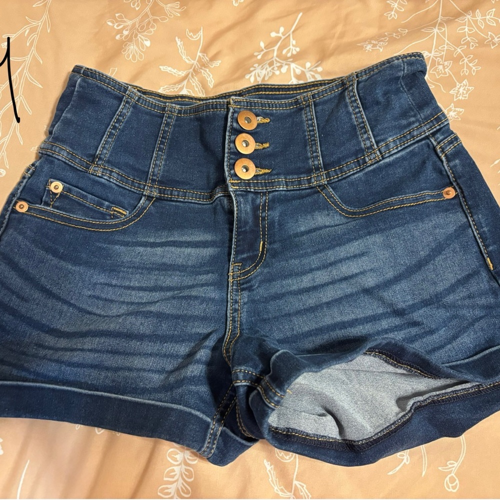 No Boundaries Blue High-Waisted Shorts